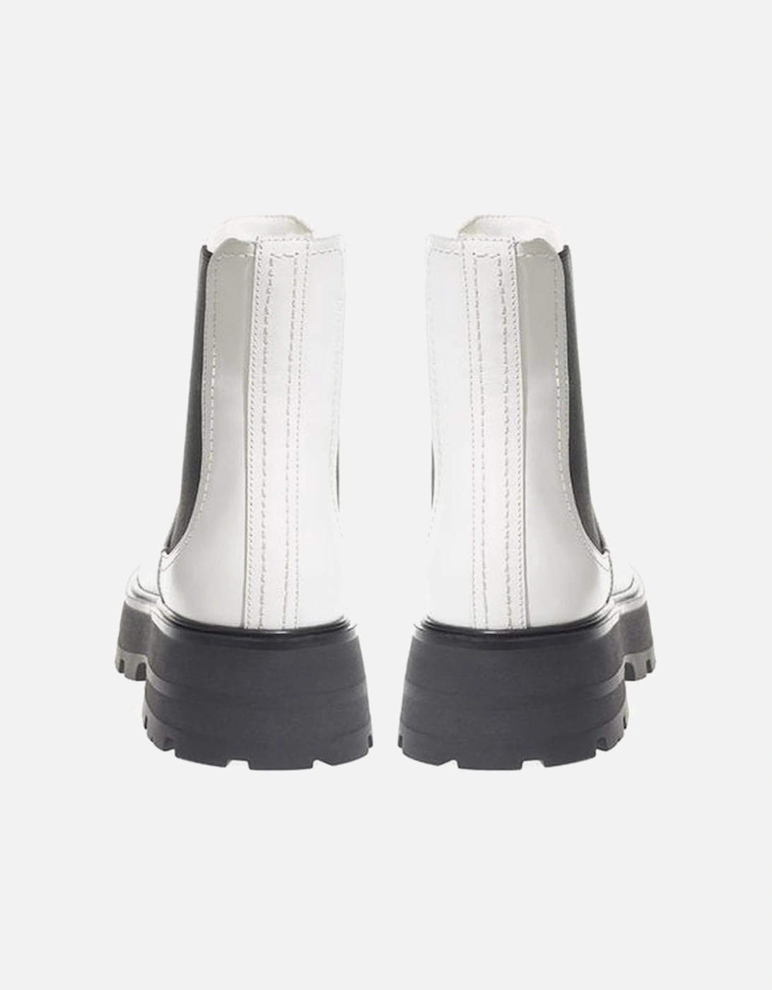 Elegant Monochrome Leather Boots Women - Black And White