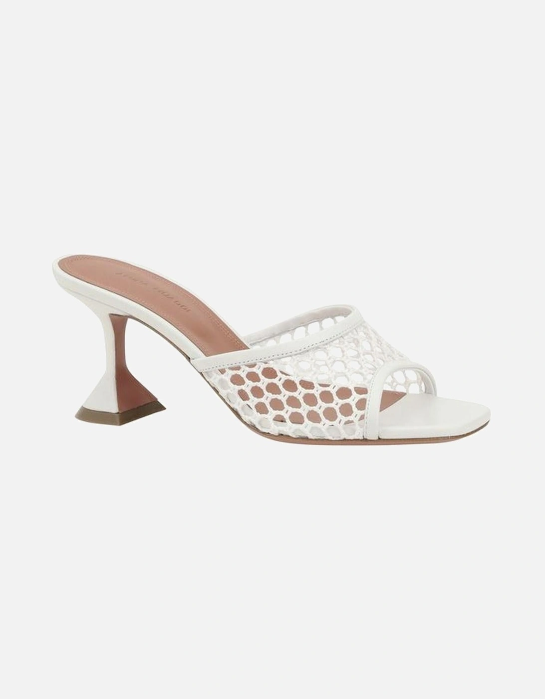 Lupita Sandals with Perforated Strap and Geometric Heel Women - White