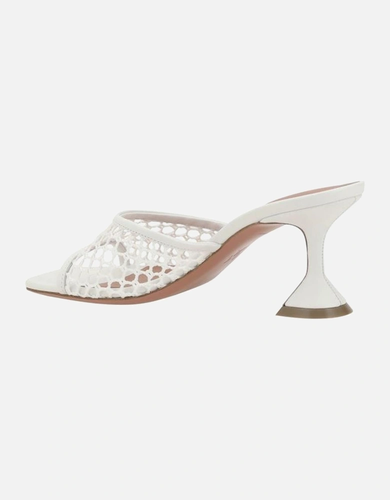 Lupita Sandals with Perforated Strap and Geometric Heel Women - White