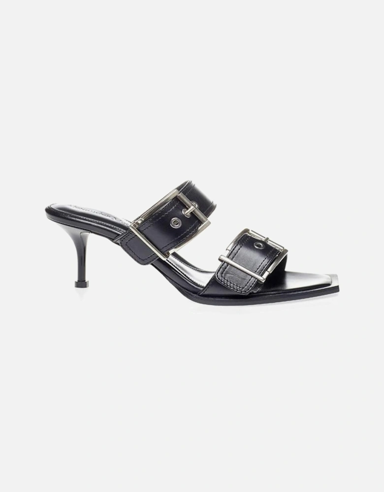 Elevate Your Steps in Timeless Black Leather Sandals Women