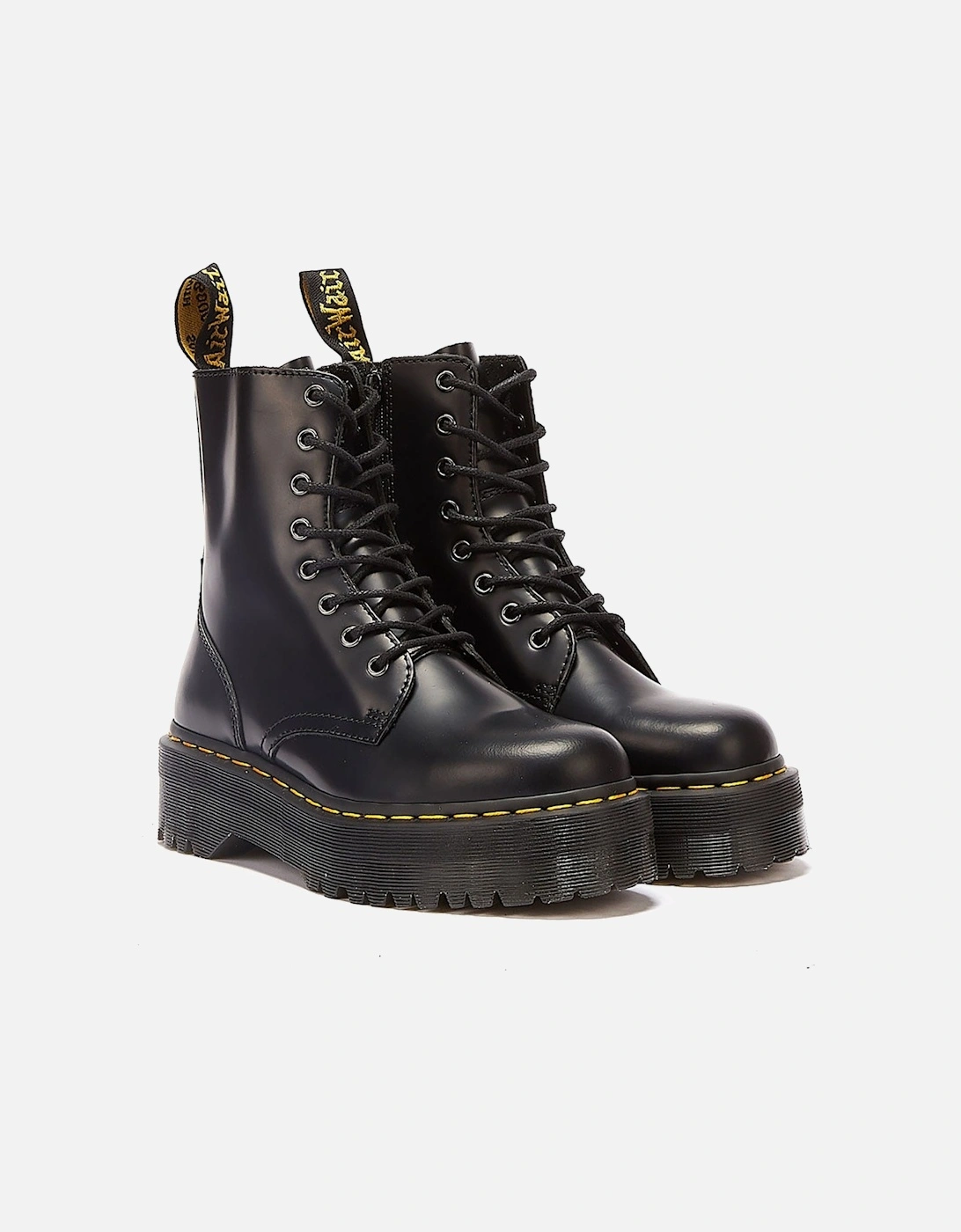 Dr. Martens Jadon Smooth Womens Black Platform Boots, 8 of 7