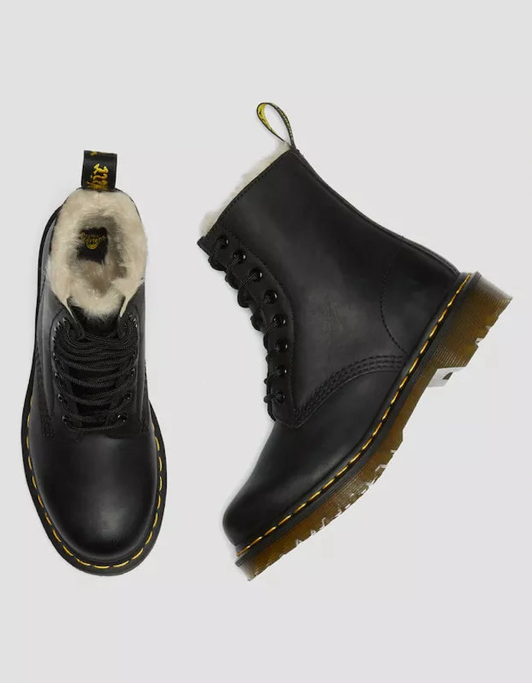 Dr. Martens Winterised Womens Black Burnished Wyoming Serena Boots