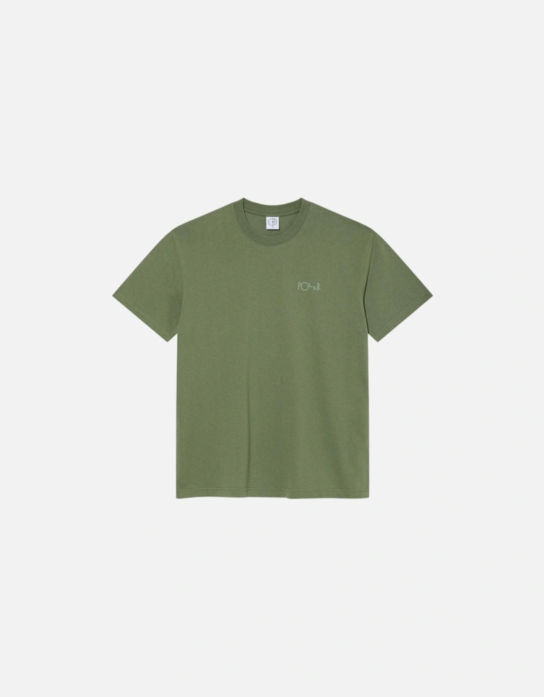 Contrast Stroke Logo T-Shirt - Moss Green