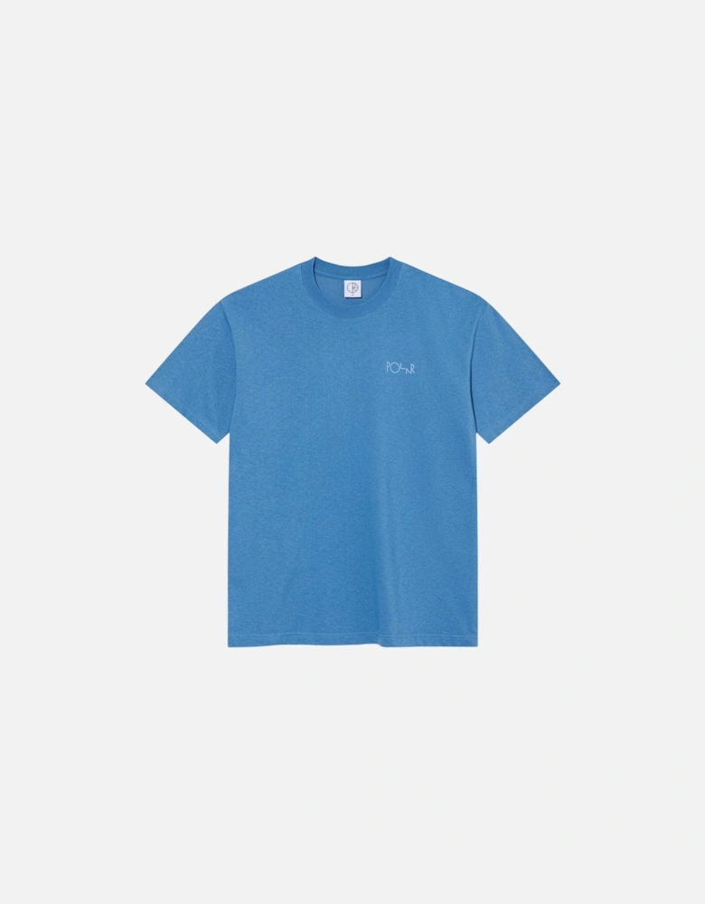 Contrast Stroke Logo T-Shirt - French Blue