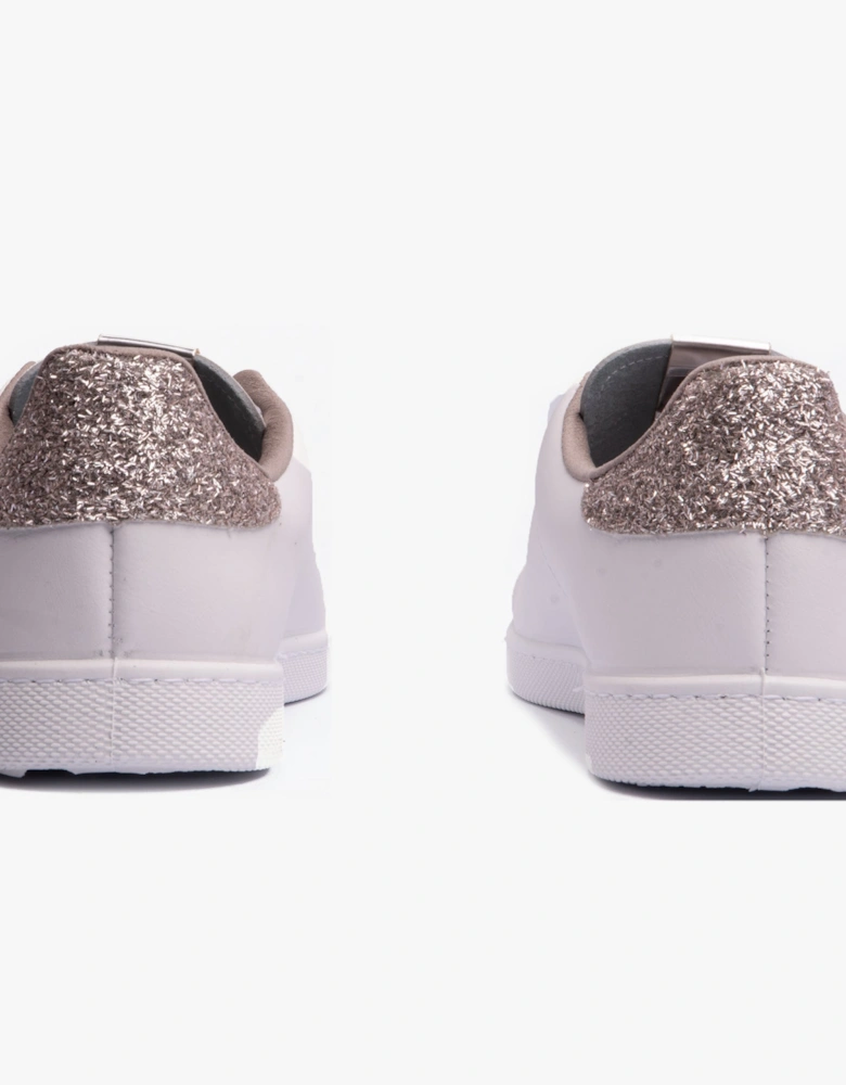 TENIS LEATHER & GLITTER SWIRLS Womens Trainers Nude