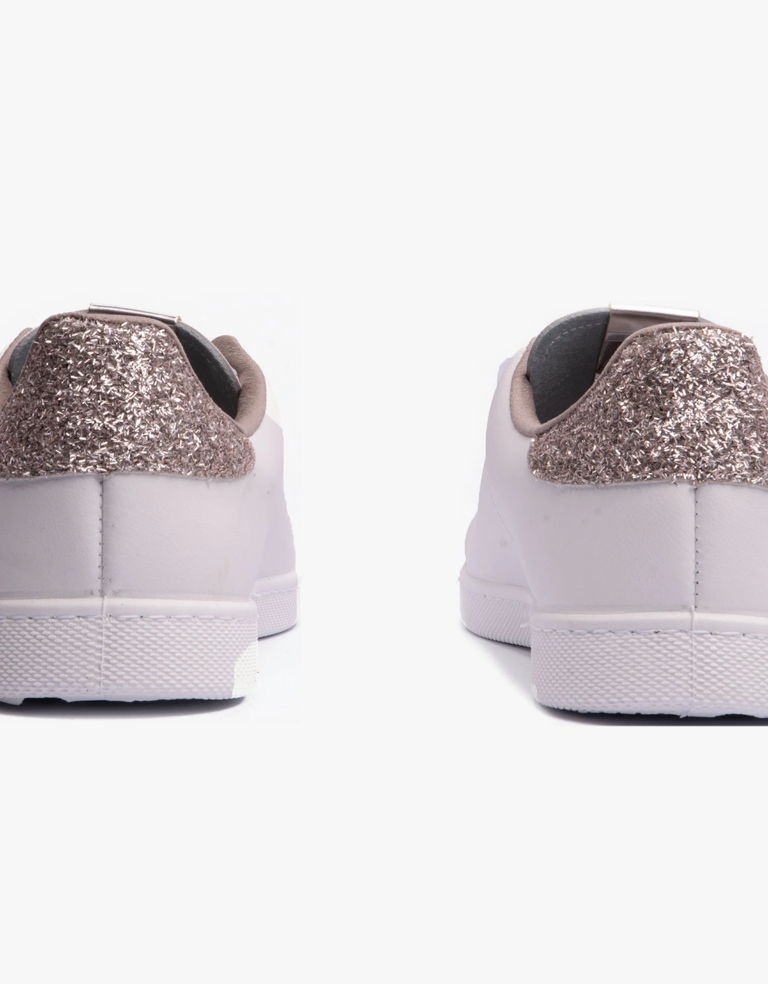 TENIS LEATHER & GLITTER SWIRLS Womens Trainers Nude