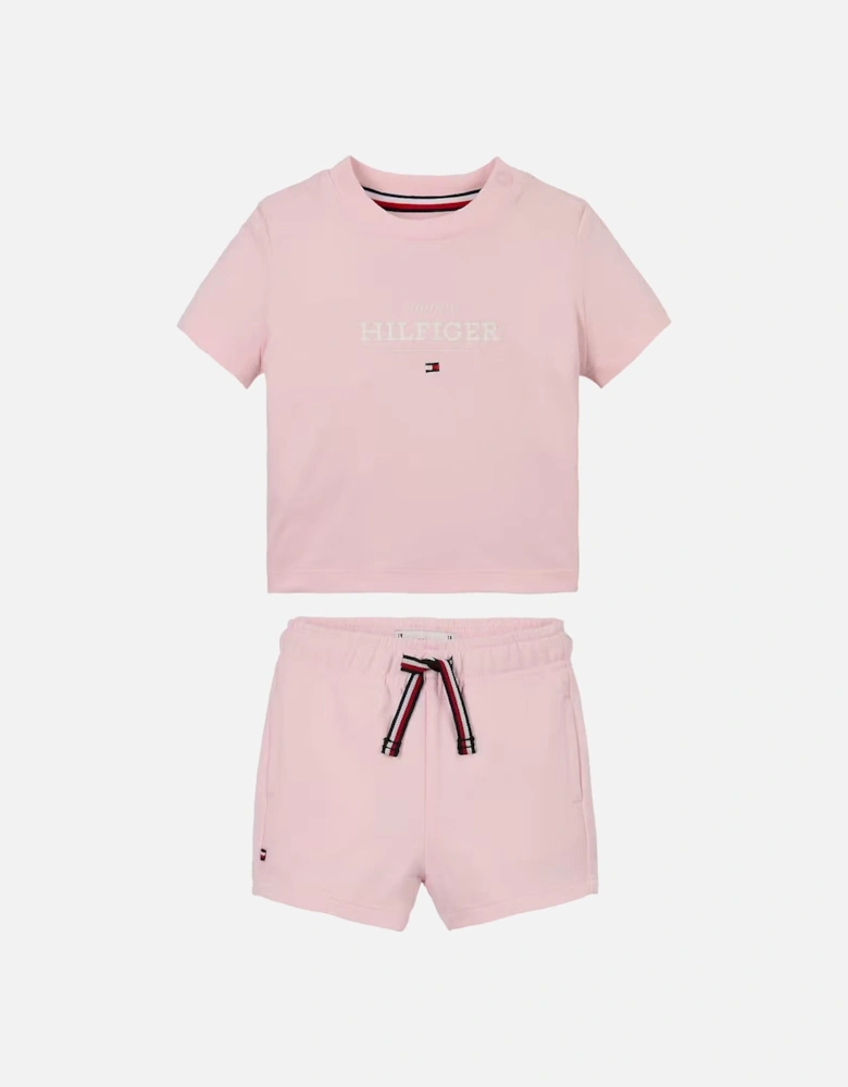 BABY/TODDLER PINK SHORT SET 2047