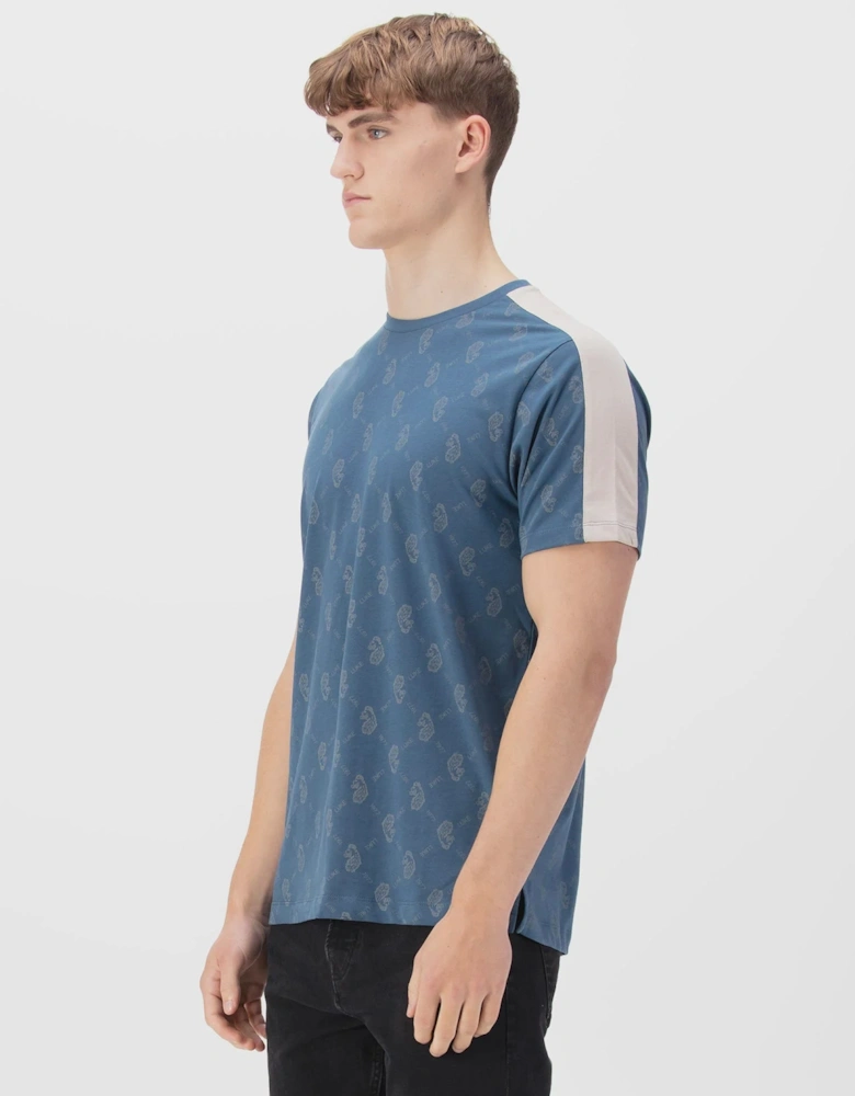 Luke1977 Ramos Overprint T-Shirt - Denim Blue