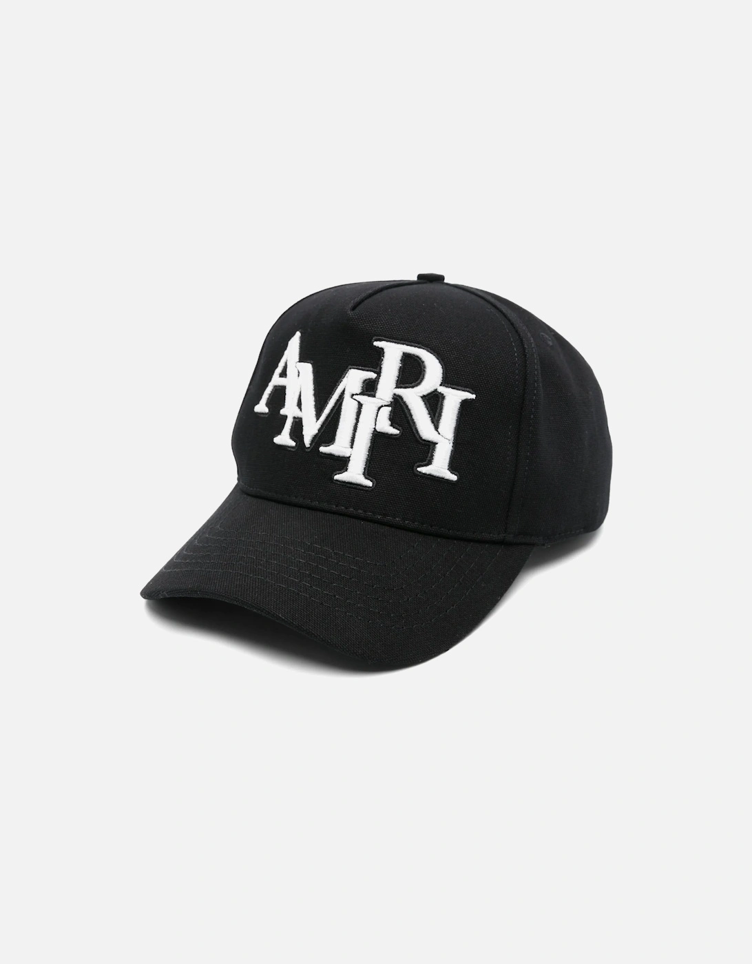 Staggered Logo Embroidered Cap in Black, 3 of 2