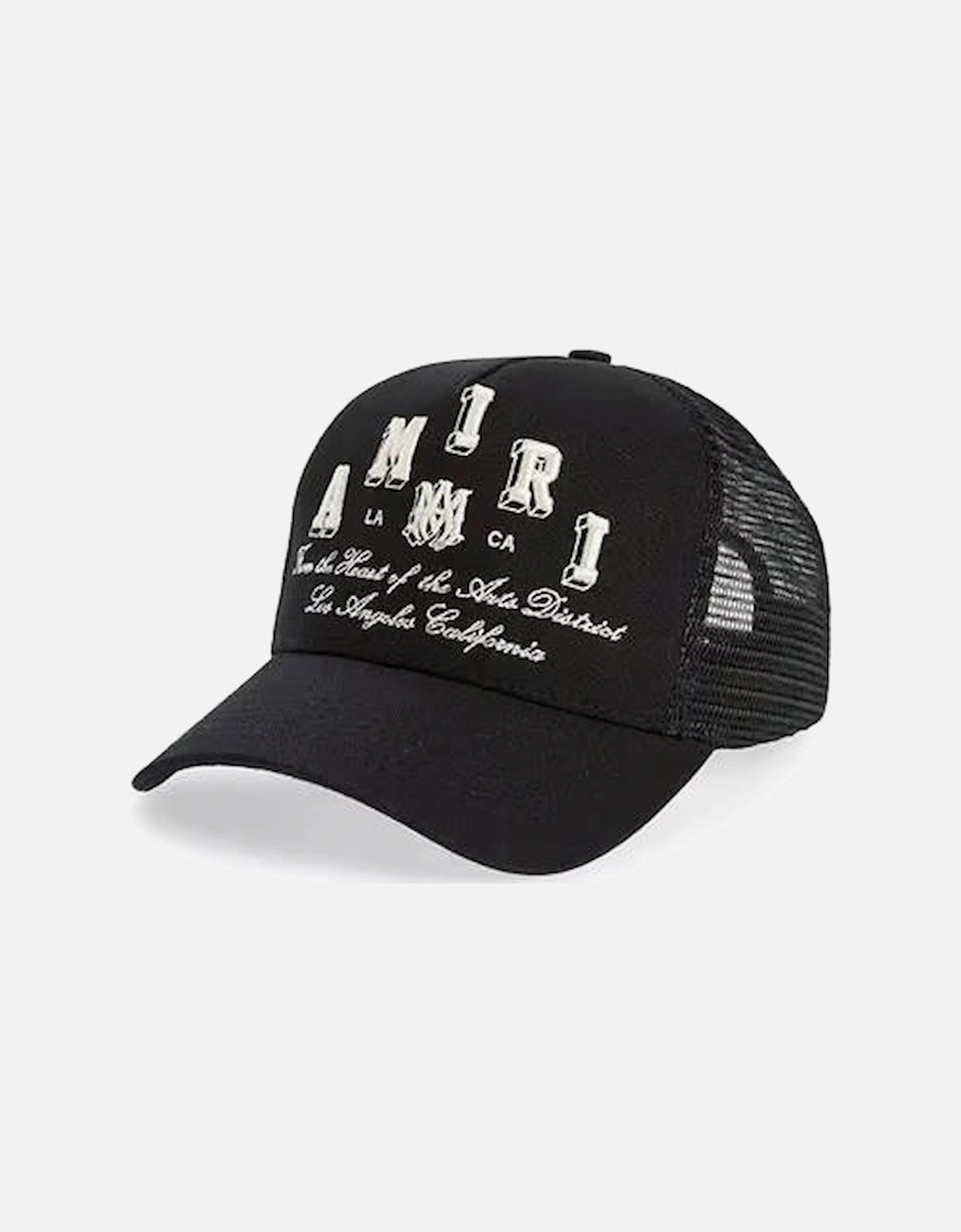 Embroidered Varsity Trucker Cap in Black, 4 of 3