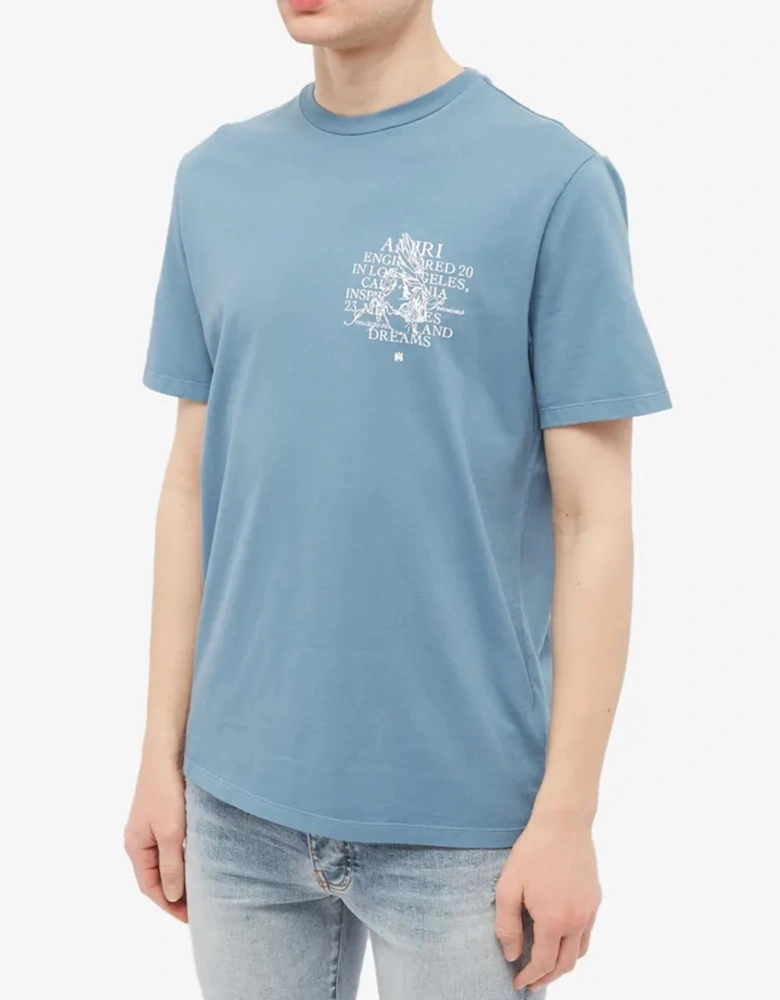 Precious Memories Printed T-Shirt in Bluefin