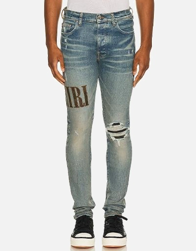 Core Applique Logo Jeans in Blue