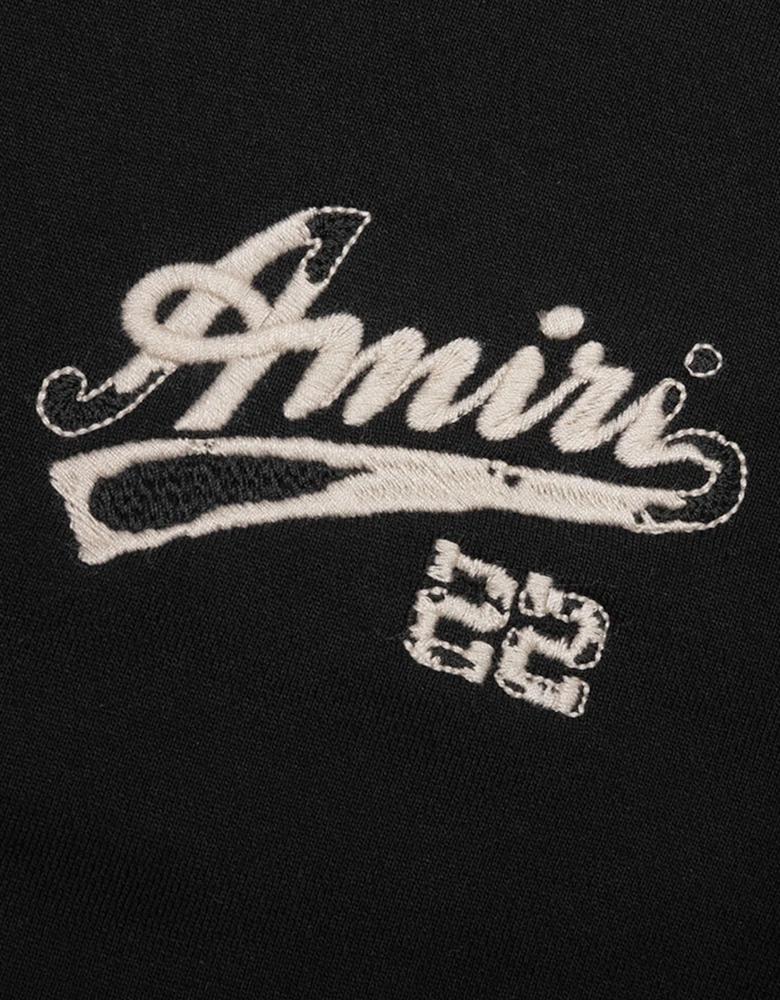 22 Logo Embroidered Hoodie in Black