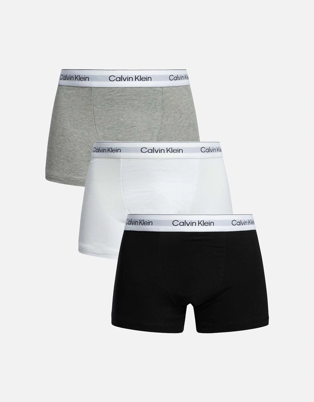 Icon Cotton Stretch 3 Pack Relaxed Dart Trunks Black/White/Grey Heather, 5 of 4