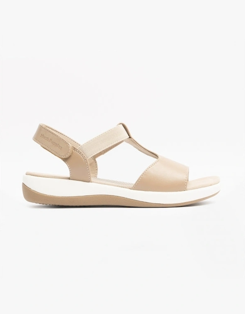 SYLVIE Womens Leather Sandals Taupe