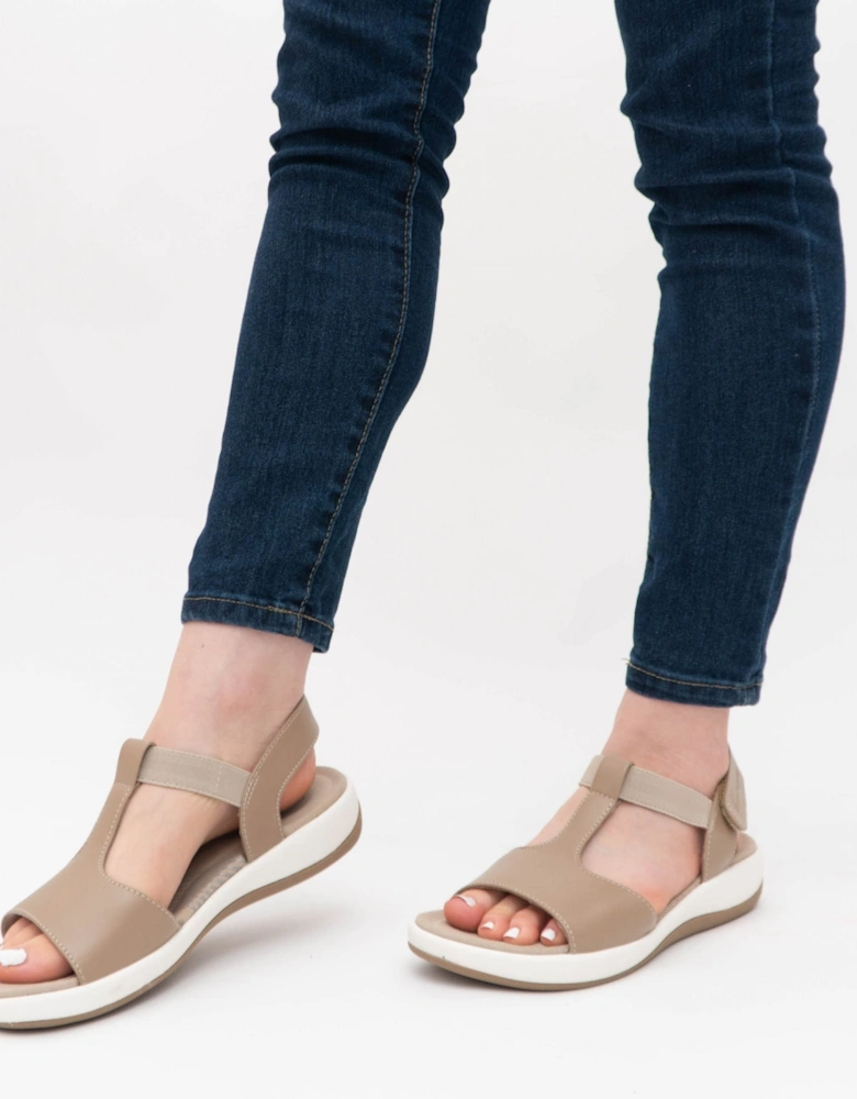 SYLVIE Womens Leather Sandals Taupe