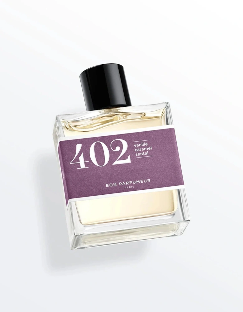 Eau de parfum 402 with vanilla, toffee and sandalwood