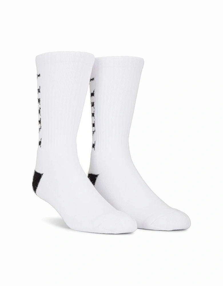 Vertical Logo Socks in White/Black