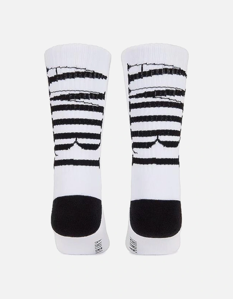 Vertical Logo Socks in White/Black