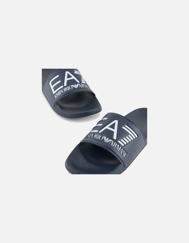 Emporio Armani Visibility Logo Slides Navy Blue