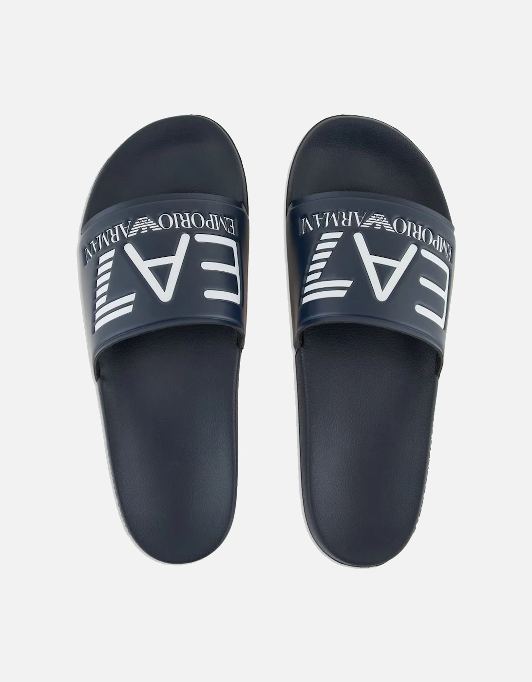 Emporio Armani Visibility Logo Slides Navy Blue