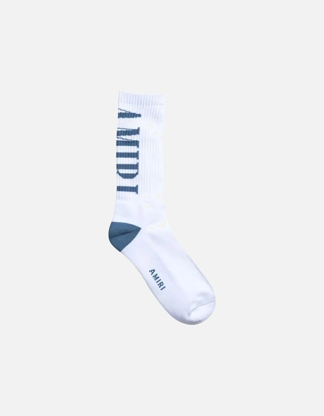 Vertical Logo Socks in White/Dusty Blue, 2 of 1