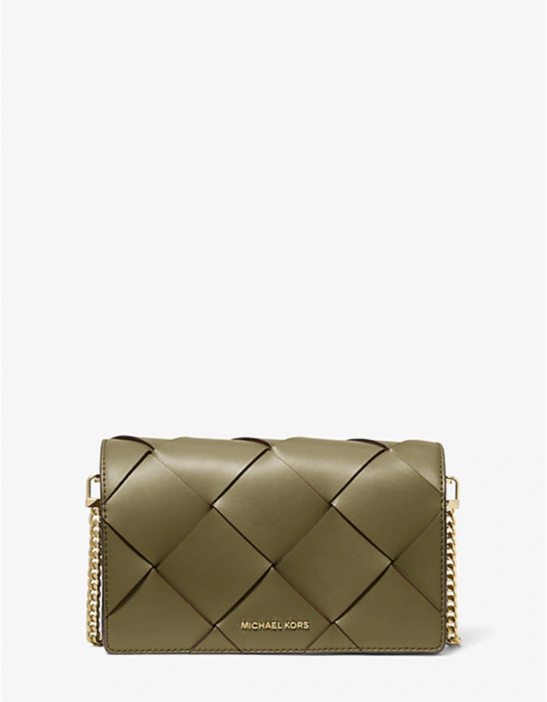 Jet Set Medium Woven Leather Crossbody Bag