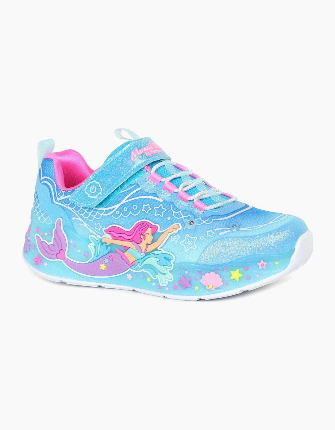 Skechers Girls Blue 'S Mermaid Dream Lights Sports Trainers - Size: F (Standard)/12.5 Kids