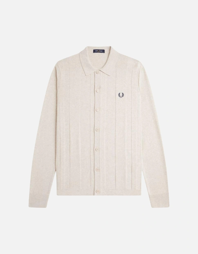 FP Button Through Knitted Shirt - Porridge Marl