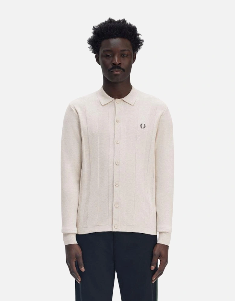 FP Button Through Knitted Shirt - Porridge Marl