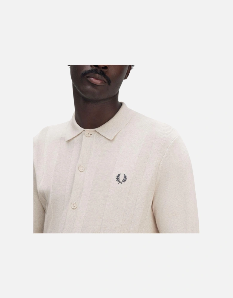 FP Button Through Knitted Shirt - Porridge Marl