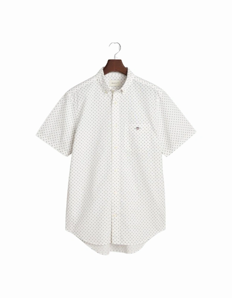 Reg Micro Print SS Shirt - Eggshell