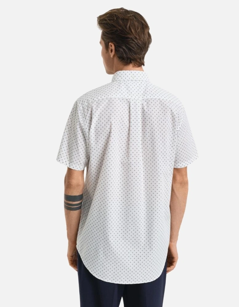 Reg Micro Print SS Shirt - Eggshell