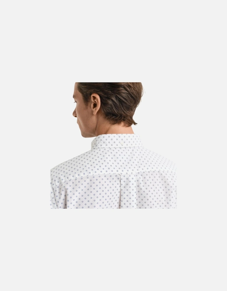 Reg Micro Print SS Shirt - Eggshell