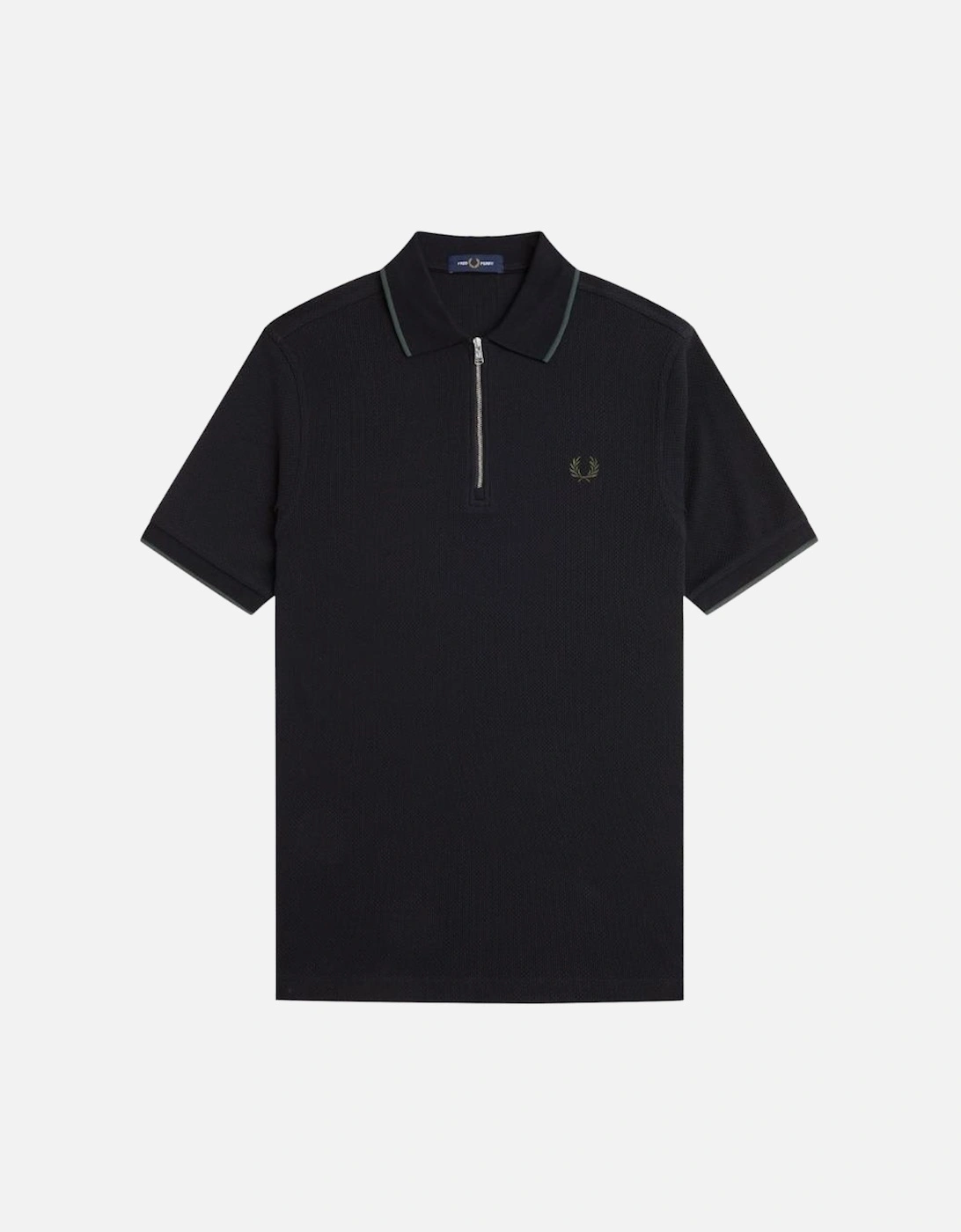 FP Textured Zip Neck Polo Shirt - Black, 5 of 4