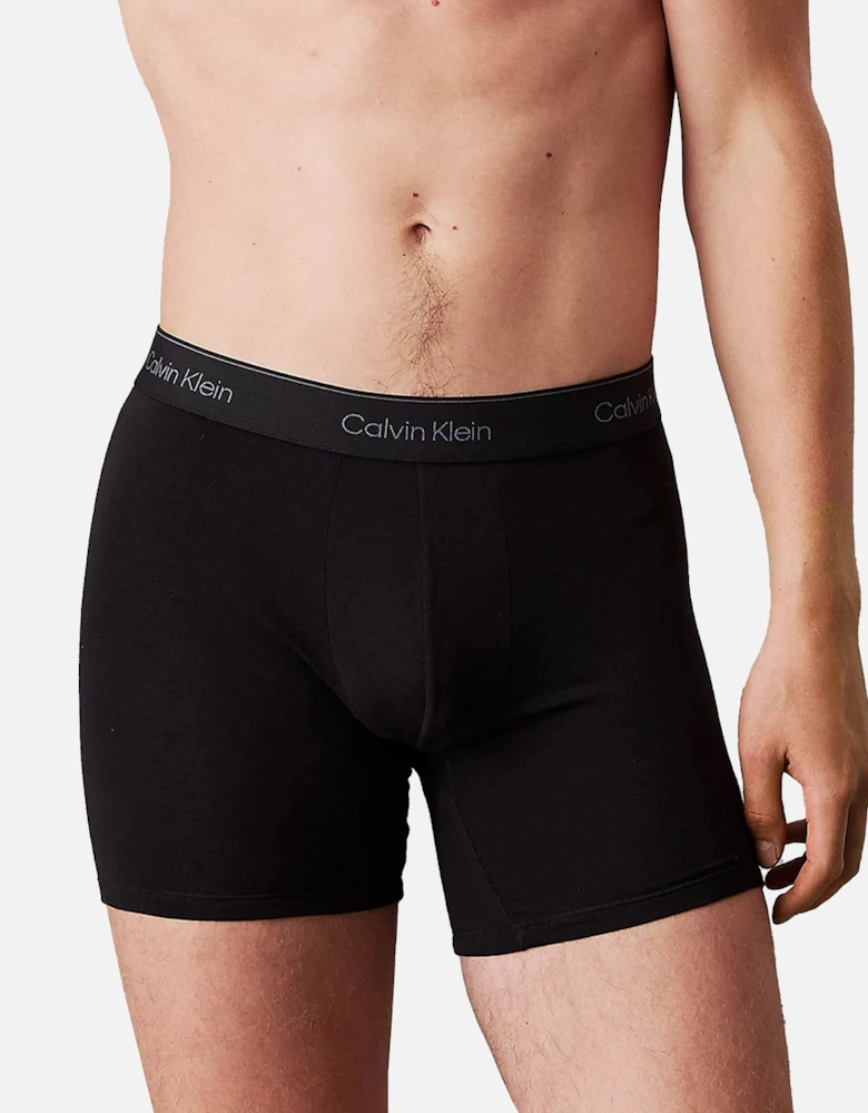 Icon Cotton Stretch 3 Pack Boxer Briefs Black/Glacier/Blue Bell