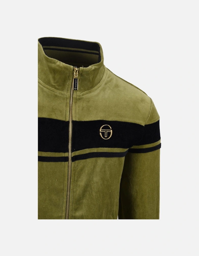 Damarindo Velour Track Top Green/Navy