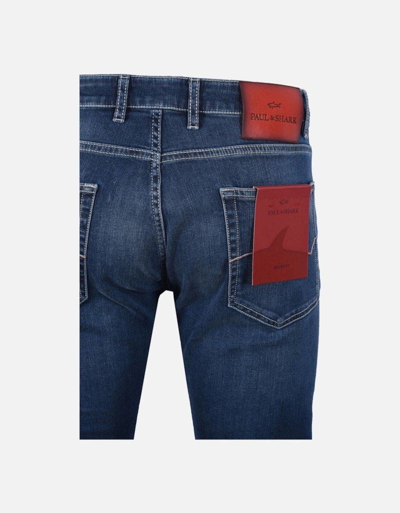 Paul And Shark Red Rivet Jeans Light Denim