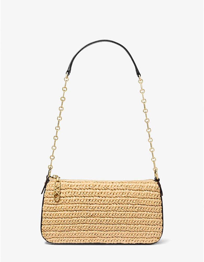 Empire Medium Hand-Crocheted Straw Chain-Link Pochette