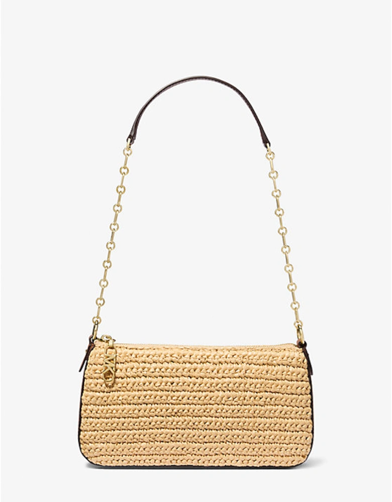 Empire Medium Hand-Crocheted Straw Chain-Link Pochette