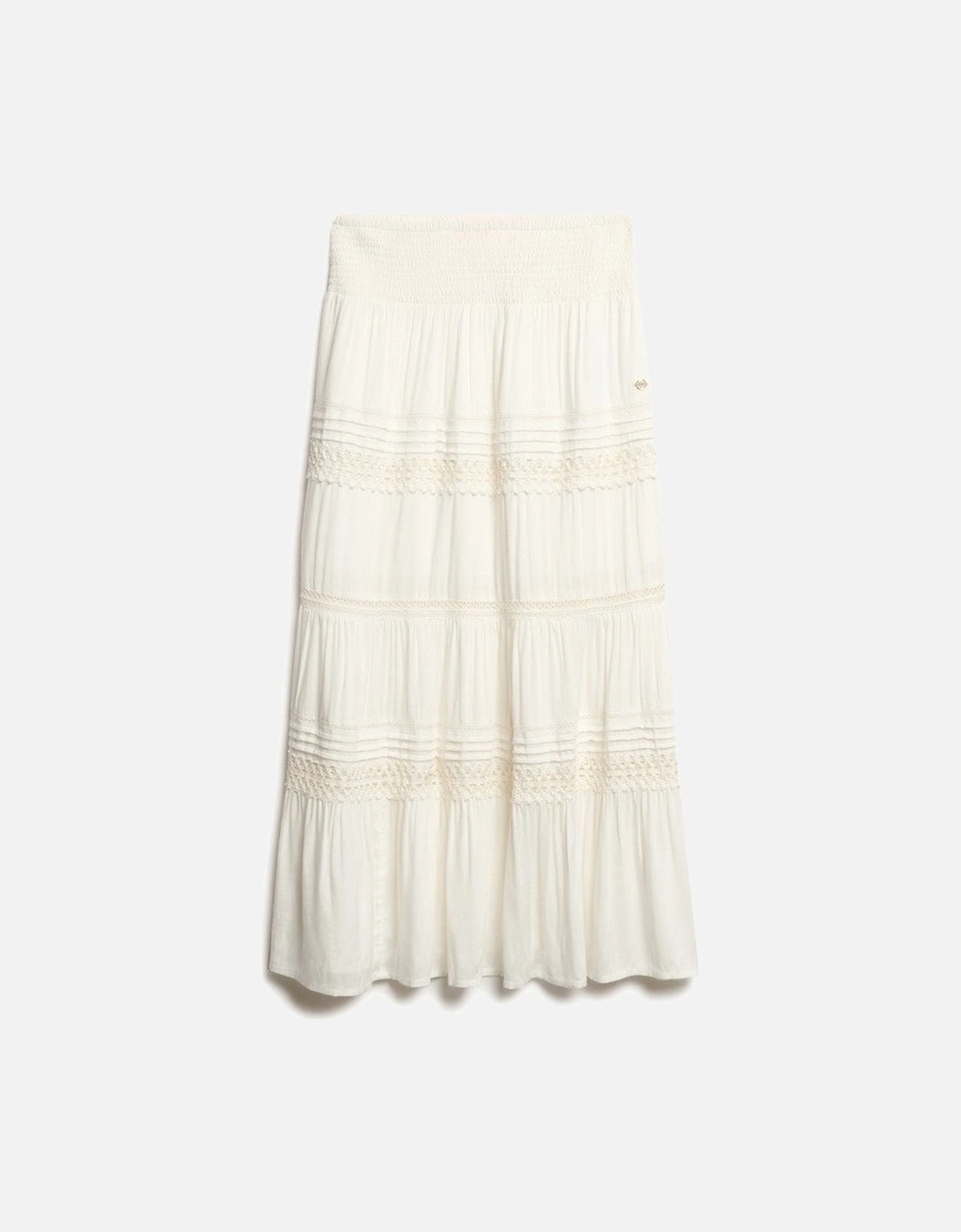 Women's Ibiza Lace Mix Maxi Skirt Off White