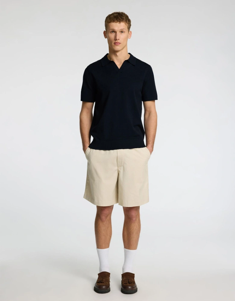 Homme Teller Short Sleeve Knit Polo Sky Captain