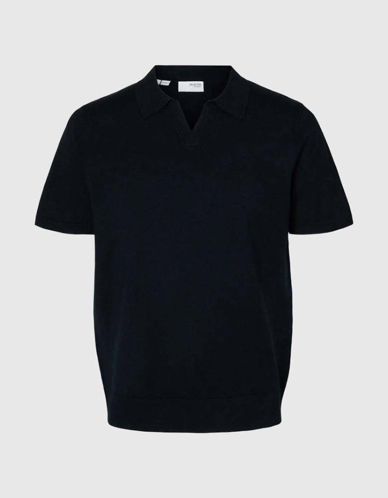 Homme Teller Short Sleeve Knit Polo Sky Captain