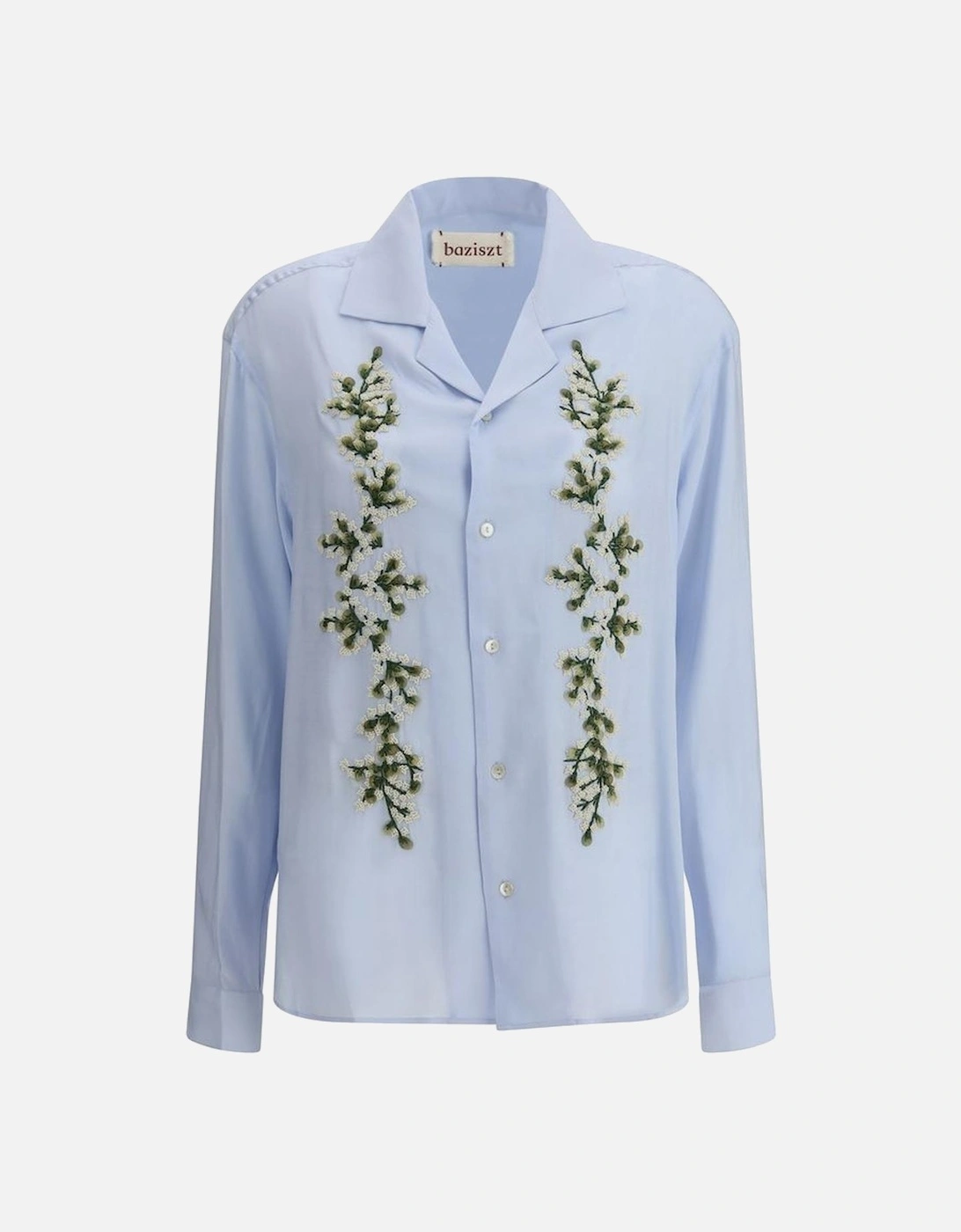 Classic Shirt with Floral Embroidery Women - Light Blue, 4 of 3