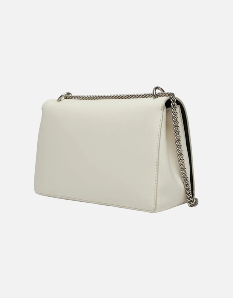 Sculpted Medium Flap Bag with Debossed Design Women - Cream Handbags