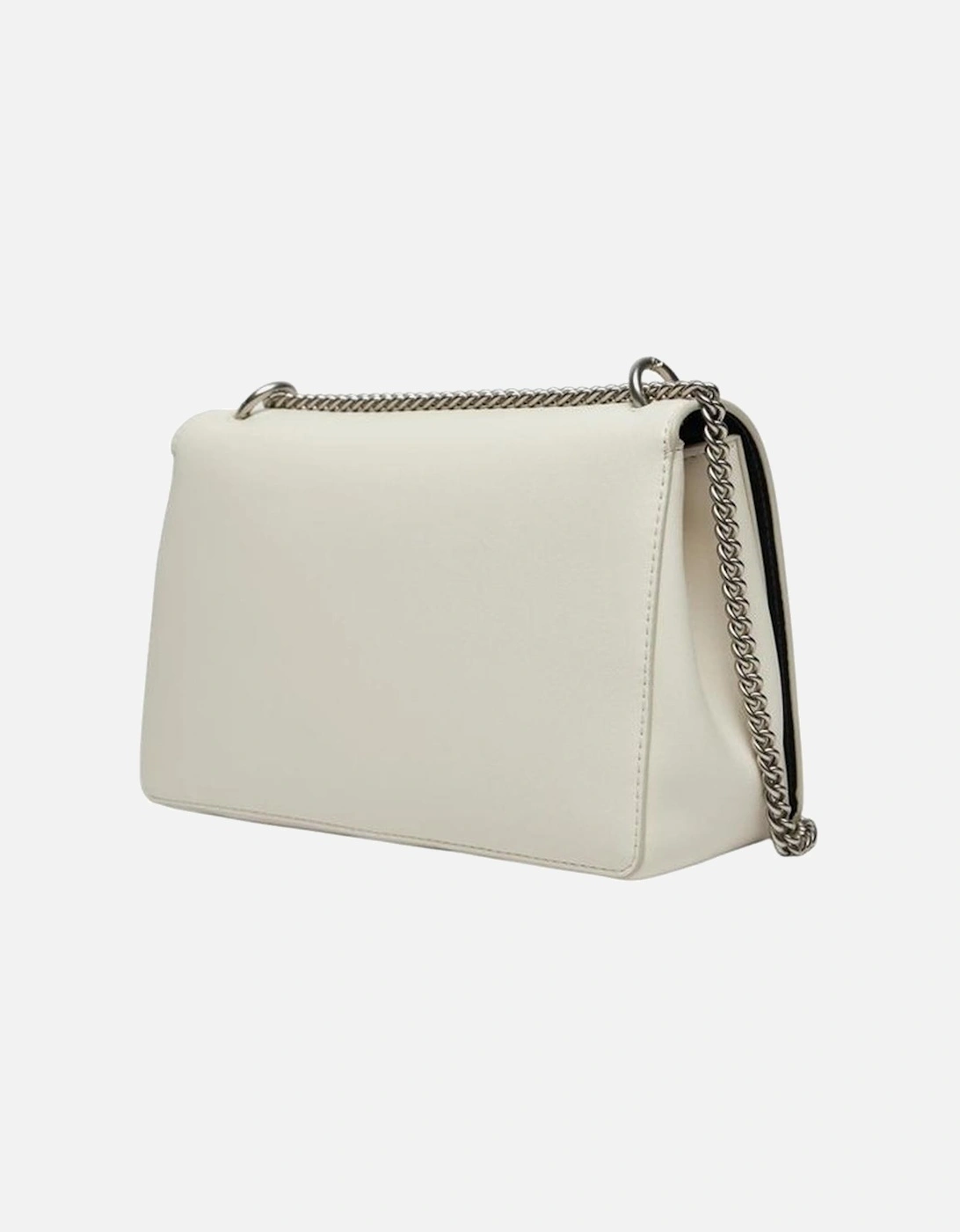 Sculpted Medium Flap Bag with Debossed Design Women - Cream Handbags