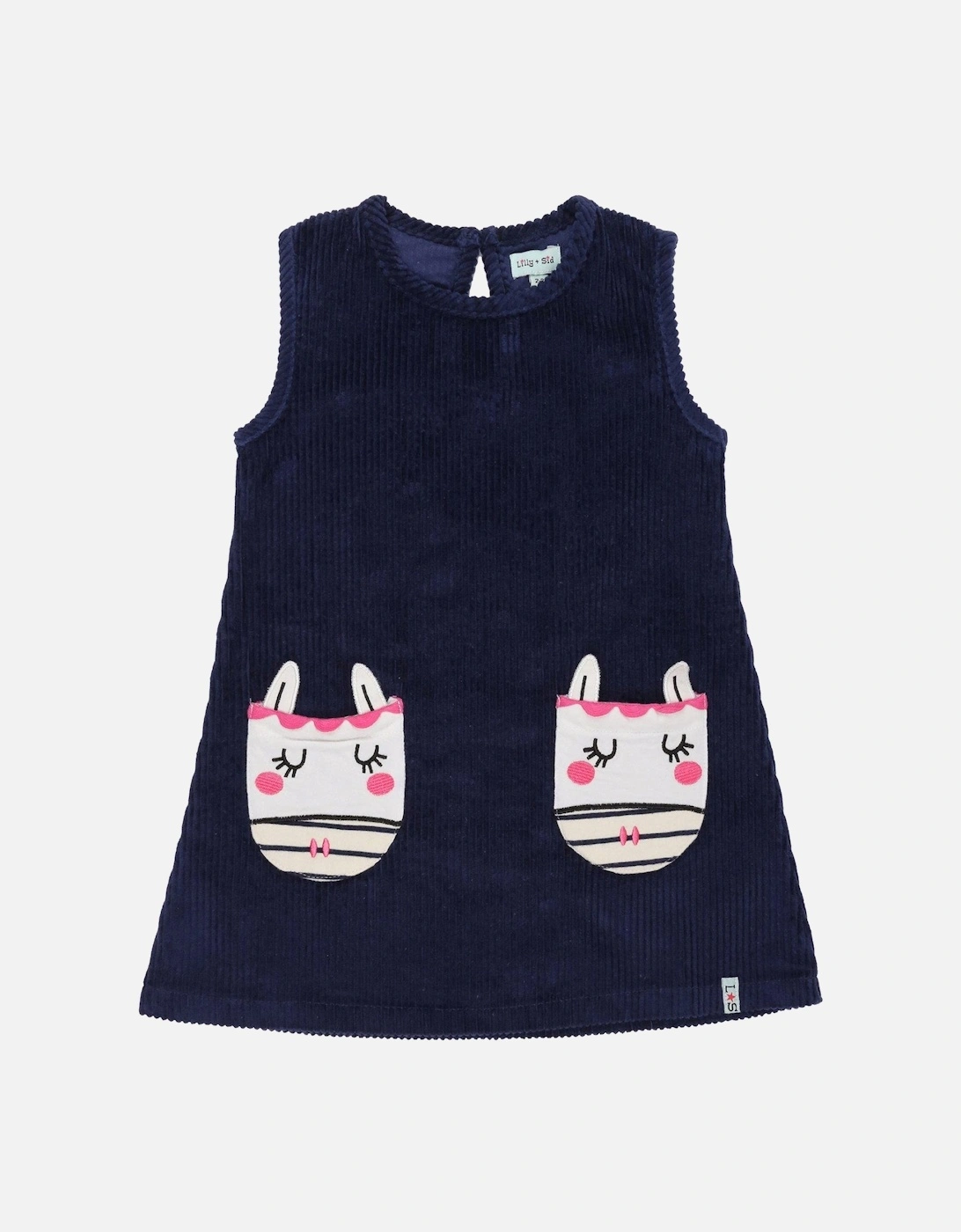 Girls Horse Pocket Cord Dress - Navy, 2 of 1