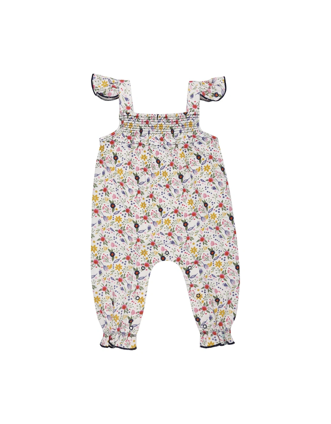 Baby Girls Floral Print Dungarees - Multi, 2 of 1