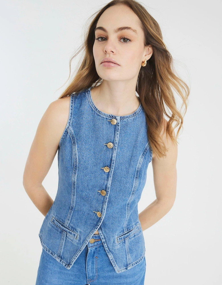 Denim Waistcoat - Blue