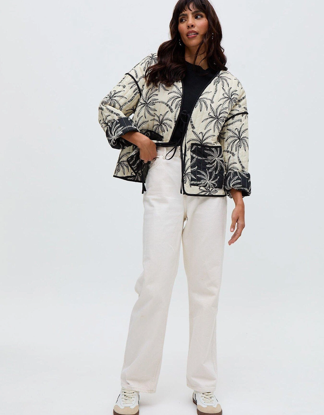 Felicity Palm Print Reversible Jacket In Multi, 2 of 1